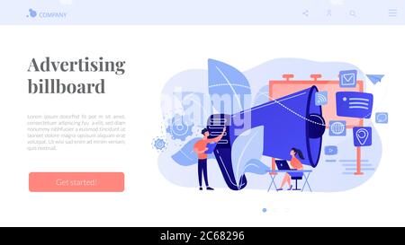 Landing page del concetto di marketing. Illustrazione Vettoriale