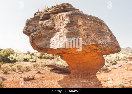 Hoodoos oltre al sentiero escursionistico, Palo duro Canyon Texas Foto Stock