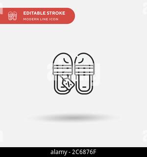 Icona vettore semplice pantofole. Modello di disegno simbolo illustrazione per elemento UI mobile Web. Pittogramma moderno a colori perfetto su tratto modificabile. Icone pantofole per il vostro progetto aziendale Illustrazione Vettoriale