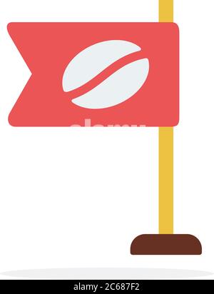 Banner pubblicitario con caffè in grani vettore piatto isolato Illustrazione Vettoriale