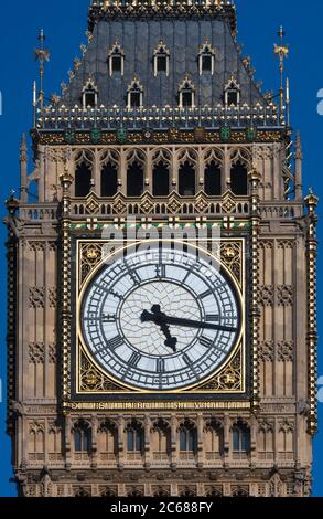 Primo piano di Big ben clock, Londra, Inghilterra Foto Stock