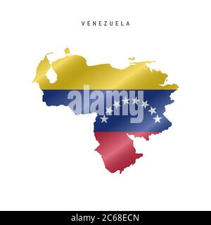 Mappa dettagliata della bandiera del Venezuela. Mappa vettoriale con flag mascherato. Illustrazione Vettoriale