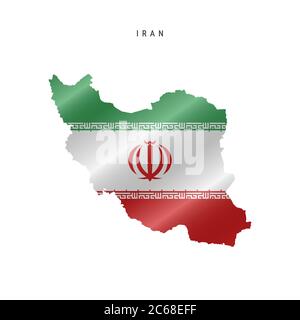Mappa dettagliata della bandiera dell'Iran. Mappa vettoriale con flag mascherato. Illustrazione Vettoriale