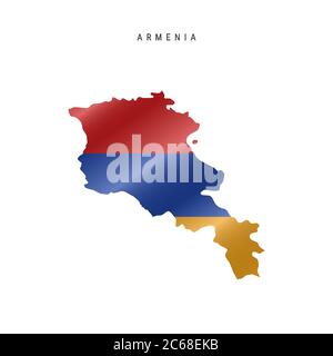 Mappa dettagliata della bandiera di Armenia. Mappa vettoriale con flag mascherato. Illustrazione Vettoriale