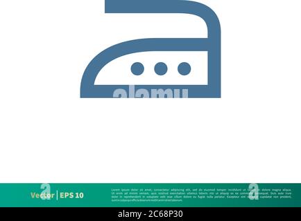 Stiratura, icona lavanderia modello Logo vettoriale disegno di illustrazione. EPS vettoriale modificabile 10. Illustrazione Vettoriale