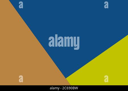 Sfondo astratto arancione, giallo e blu. Concetto geometrico. Posiziona per testo, vista dall'alto. Foto Stock