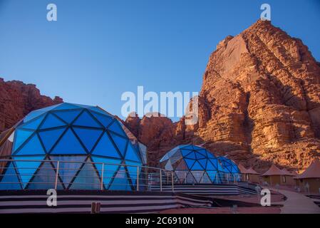 Asia, Medio Oriente, Giordania, Wadi Rum, Memories Aicha Camp Foto Stock