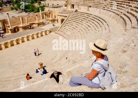 Asia, Medio Oriente, Giordania, Amman, il teatro romano Foto Stock