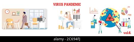 Misure preventive pandemiche del virus corona, illustrazione isolata piatta del vettore Illustrazione Vettoriale