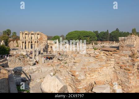 Efeso è una delle zone più antiche del mondo. Città fu creata intorno al 10000 a.C. dalle donne amazzoniche. Foto Stock