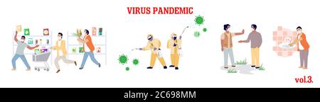 Misure preventive pandemiche del virus corona, illustrazione isolata piatta del vettore Illustrazione Vettoriale