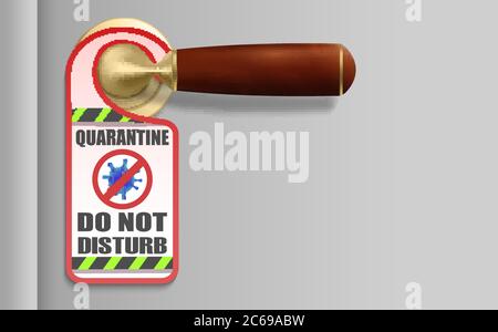 Rimani a casa, prevenzione della malattia del coronavirus, poster vettoriale, modello di banner Illustrazione Vettoriale