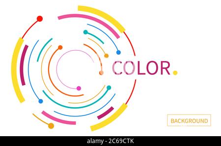 Sfondo aziendale astratto con linea circolare. Cerchio arcobaleno su bianco. Sfondo di design in stile moderno e alla moda. Illustrazione vettoriale. Illustrazione Vettoriale