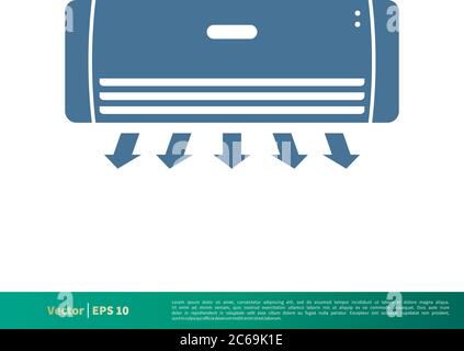 Icona del condizionatore d'aria modello di logo vettoriale disegno di illustrazione. EPS vettoriale modificabile 10. Illustrazione Vettoriale