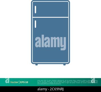 Icona del congelatore, contenitore refrigerato modello logo vettoriale disegno di illustrazione. EPS vettoriale modificabile 10. Illustrazione Vettoriale