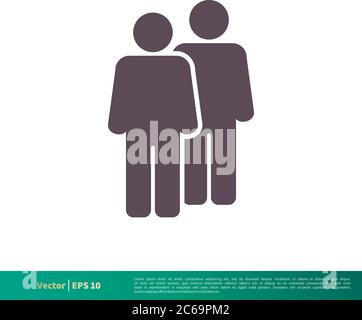 Forma umana, persone, icona folla modello Logo vettoriale disegno di illustrazione. EPS vettoriale modificabile 10. Illustrazione Vettoriale