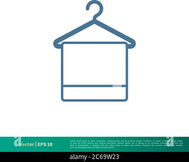 Disegno di illustrazione del modello del logo del vettore dell'icona del fazzoletto e dell'hanger. EPS vettoriale modificabile 10. Illustrazione Vettoriale
