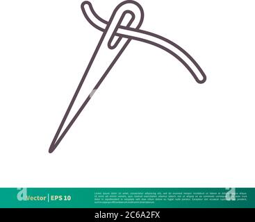 Disegno di disegno di disegno di disegno di disegno di disegno di disegno di modello di logo vettoriale di Sewing. EPS vettoriale modificabile 10. Illustrazione Vettoriale