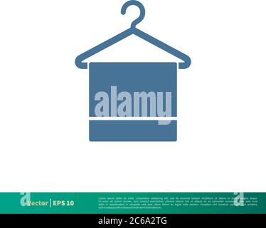 Disegno di illustrazione del modello del logo del vettore dell'icona del fazzoletto e dell'hanger. EPS vettoriale modificabile 10. Illustrazione Vettoriale