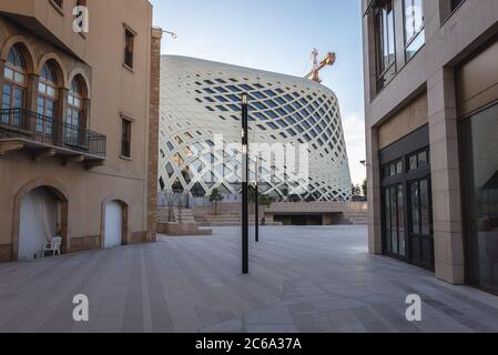 Cantiere di North Souks Department Store progettato da Zaha Hadid nella zona commerciale di Beirut Souks a Beirut, Libano Foto Stock