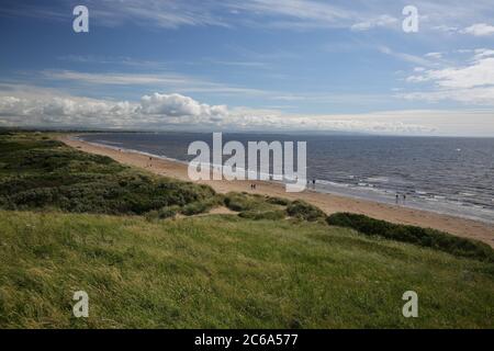 Scozia, Irvine, 07 luglio 2020 il credito del parco della spiaggia: Alister Firth Foto Stock