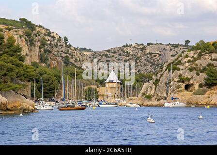 Calanques de Cassis; Calanque de Port Miou vicino Cassis. Foto Stock