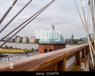 Cutty Sark, storica nave inglese per la Clipper, Greenwich, Londra, Regno Unito Foto Stock
