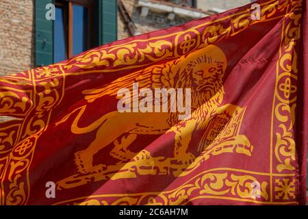 Flagge der Republik Venedig // Bandiera della Repubblica Venecia Foto Stock