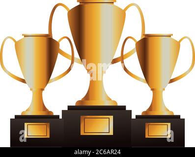 coppa trofeo premia le icone del campionato disegno vettoriale illustrazione Illustrazione Vettoriale