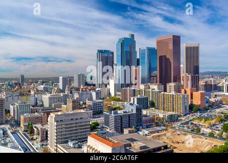 Los Angeles, California, USA Downtown Aerial City scape Foto Stock