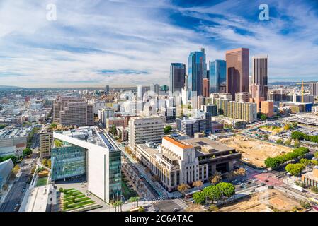 Los Angeles, California, USA Downtown Aerial City scape Foto Stock