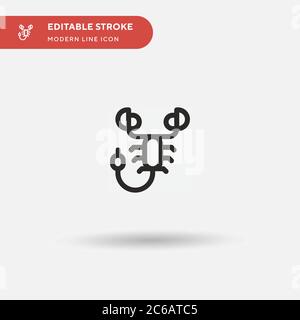 Icona vettore semplice Scorpion. Modello di disegno simbolo illustrazione per elemento UI mobile Web. Pittogramma moderno a colori perfetto su tratto modificabile. Scorpione Illustrazione Vettoriale