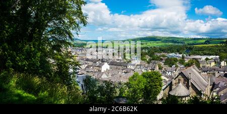 Vista aerea di Kendal Town Center, Cumbria, Regno Unito Foto Stock