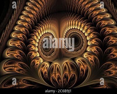 Gufo astratto - Flame Fractal Art Foto Stock