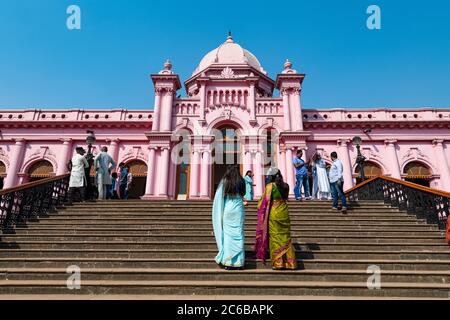 Ingresso al Palazzo Rosa, Ahsan Manzil, Dhaka, Bangladesh, Asia Foto Stock