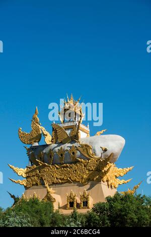 Il tempio dei pesci gatto Mekong o Wat Pla Buek Chiang Khong nella città di Chiang Khong nella provincia di Chiang Rai in Thailandia. Thailandia, Chiang Khon Foto Stock