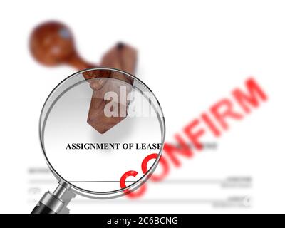 Assegnazione del lease - conferma effettuata nel software 2d Foto Stock