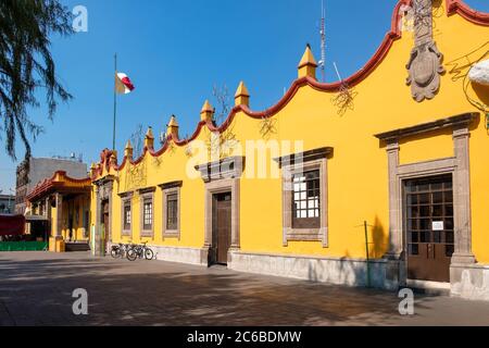 Il Palazzo del Municipio coloniale a Coyoacan in Città del Messico Foto Stock