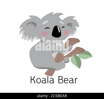 Koala carino orso. Illustrazione capretto, un animale australiano, seduto. Foto Stock