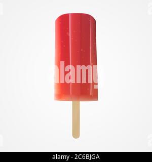 Gelato rosso realistico fin dall'infanzia. Vettore. Illustrazione Vettoriale