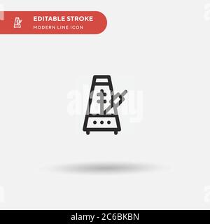 Icona vettore semplice metronomo. Modello di disegno simbolo illustrazione per elemento UI mobile Web. Pittogramma moderno a colori perfetto su tratto modificabile. Metron Illustrazione Vettoriale