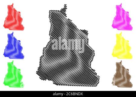 Cook County, Georgia (Stati Uniti, Stati Uniti d'America, Stati Uniti, Stati Uniti, Stati Uniti) mappa illustrazione vettoriale, schizzo di scarabocchio mappa Cook Illustrazione Vettoriale