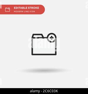 Icona Aggiungi cartella vettore semplice. Modello di disegno simbolo illustrazione per elemento UI mobile Web. Pittogramma moderno a colori perfetto su tratto modificabile. Aggiungere F. Illustrazione Vettoriale