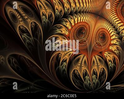 Gufo astratto - Flame Fractal Art Foto Stock