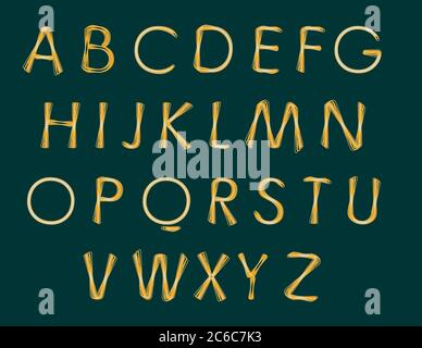 Alfabeto di stile fuochi d'artificio a lunga esposizione isolato al buio Illustrazione Vettoriale