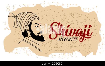 Shivaji Jayanti è un festival e festa pubblica dello stato indiano di Maharashtra, Vector design vecchio sfondo di carta Illustrazione Vettoriale