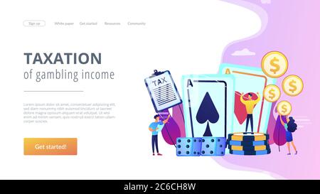 Landing page del concetto di reddito da gioco. Illustrazione Vettoriale