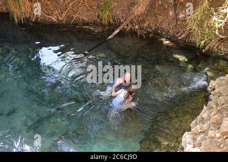 Katherine Hot Springs, nel territorio del Nord di Katherine, Australia. Foto Stock