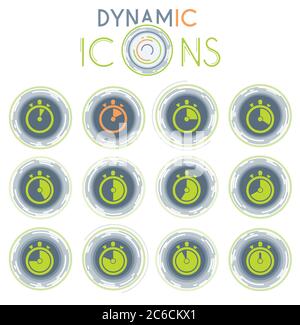 Icone dinamiche del timer Illustrazione Vettoriale