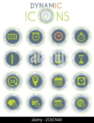 Icone dinamiche temporali Illustrazione Vettoriale